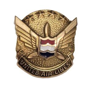 10k Yellow Gold United Air Lines Service Lapel Tie Pin